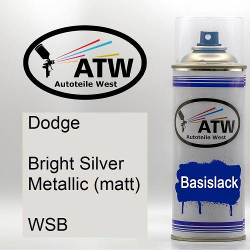 Dodge, Bright Silver Metallic (matt), WSB: 400ml Sprühdose, von ATW Autoteile West.